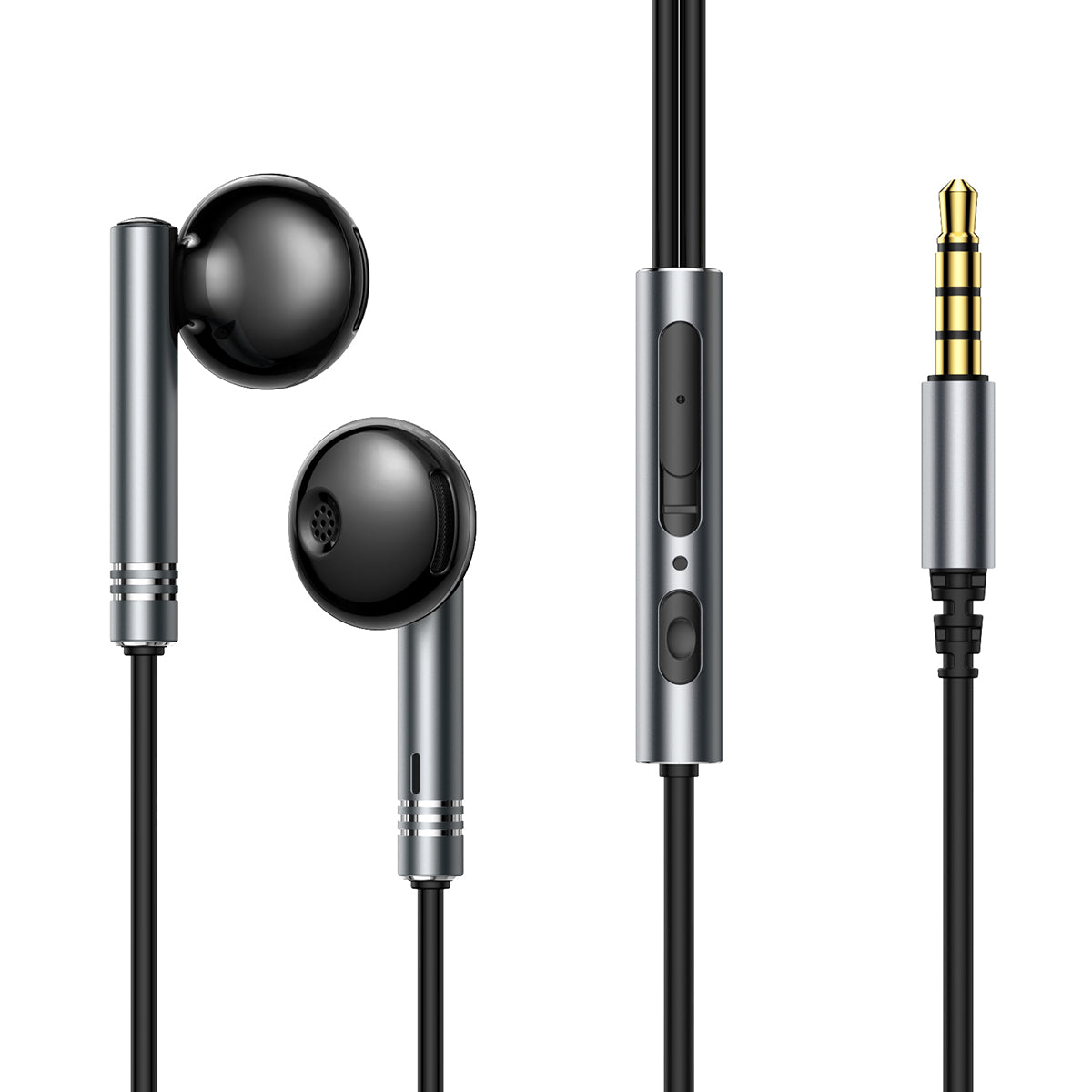 JOYROOM EW06 HD Phone Calling Headset Half-In-Ear 3.5mm AUX Headphone Metal 3.5mm Plug Built-in Mic Wired Earphone JOYROOM EW06 HD Phone Calling Headset Half-In-Ear 3.5mm AUX Headphone Metal 3.5mm Plug Built-in Mic Wired Earphone